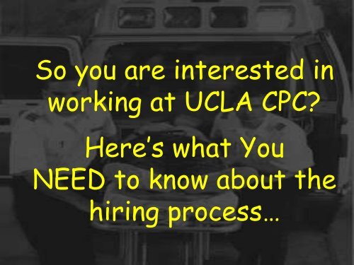 Working at CPC: Information for Instructor Applicants - UCLA Center ...