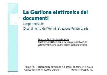 La Gestione Documentale - Forges - Forum PA