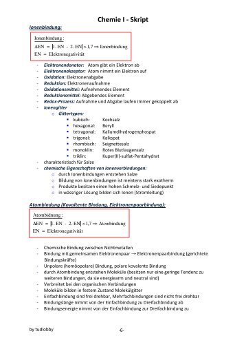 Chemie I - Skript (Seite 06 bis 10) - Index of