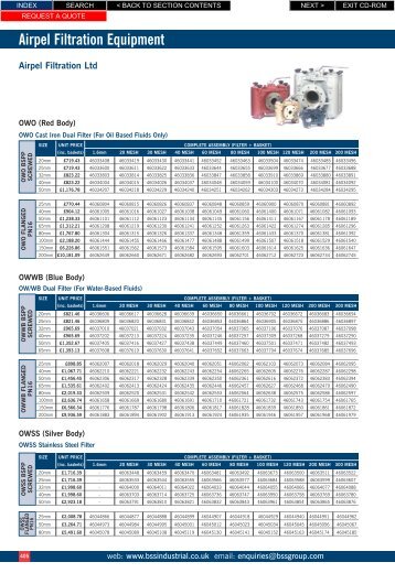 Airpel Filtration Equipment - BSS Price Guide 2010