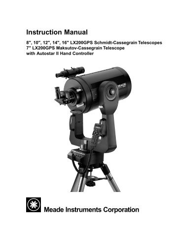 Instruction Manual Meade Instruments Corporation