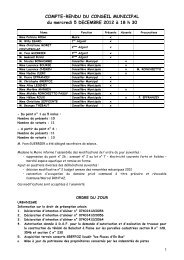 Conseil Municipal du 5 décembre 2012 - Commune d'Arâches-La ...