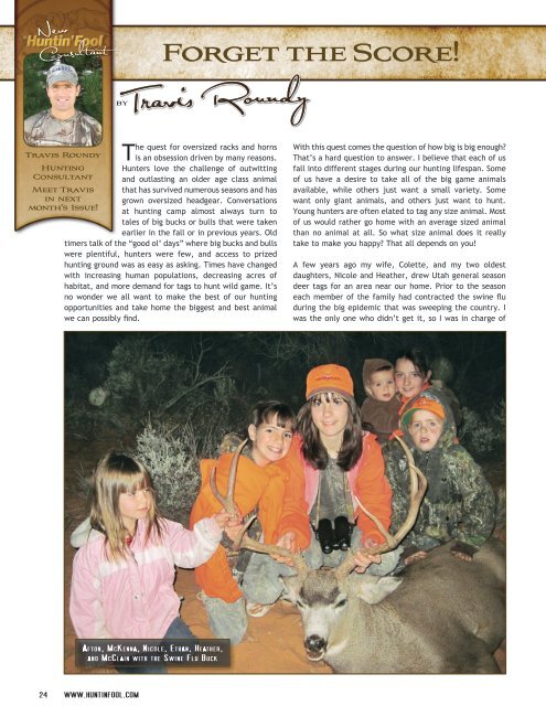 Forget the Score! by Travis Roundy, Oct 2013 Huntin' Fool