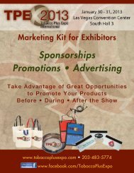 Sponsorships Promotions â¢ Advertising - Tobacco Plus Expo