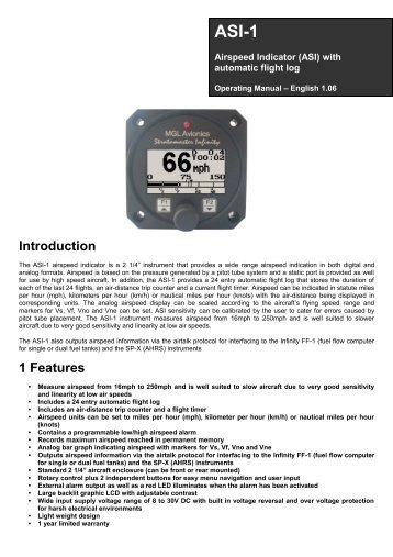 ASI-1 Manual - MGL Avionics