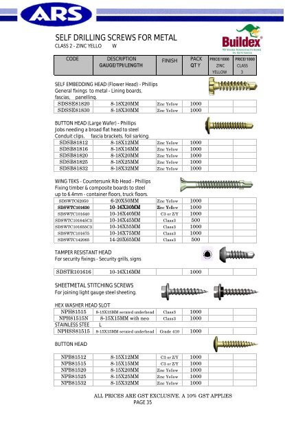 Entire Catalogue - AUSTRALIAN RIVETING SUPPLIES PTY. LTD