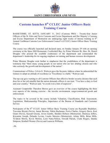 read more - St. Kitts & Nevis Custom Department