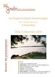 Dossier de prÃ©sentation Festival Aroundou - GRDR