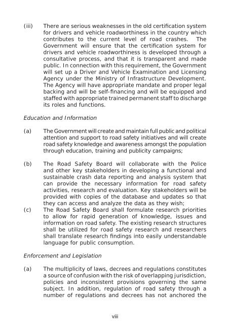 National Road Safety Policy of 2009 - Uwaba.or.tz