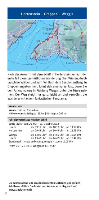 Wandern 2012 Vierwaldstättersee - Schifffahrtsgesellschaft des ...