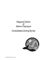 ZONING BY-LAW - Alberni - Clayoquot Regional District