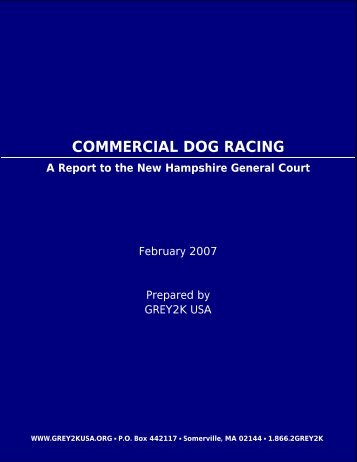 Report on Injuries in Racing Greyhounds (2005 ... - Grey2K USA