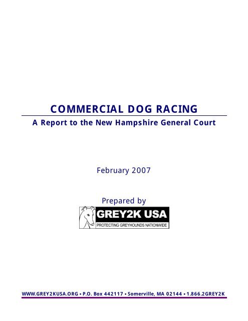 Report on Injuries in Racing Greyhounds (2005 ... - Grey2K USA