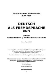 DEUTSCH ALS FREMDSPRACHE - Waldorf-DaF