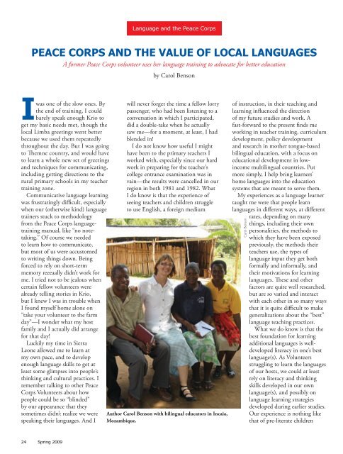 special issue: inauguration 2009 - National Peace Corps Association