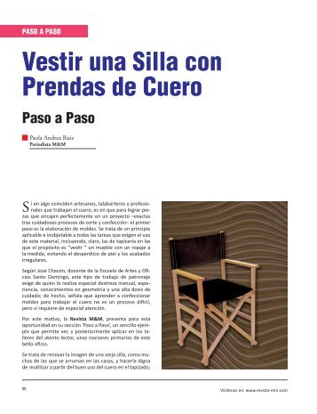 Vestir una Silla con Prendas de Cuero - Revista El Mueble y La ...