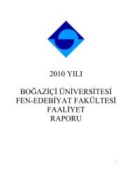 Fen-Edebiyat FakÃ¼ltesi - BoÄaziÃ§i Ãniversitesi