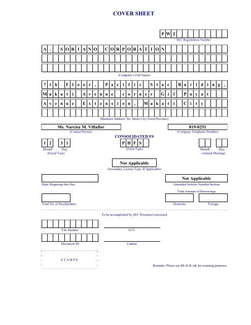 (CONSOLIDATED) - Anscor - A. Soriano Corporation