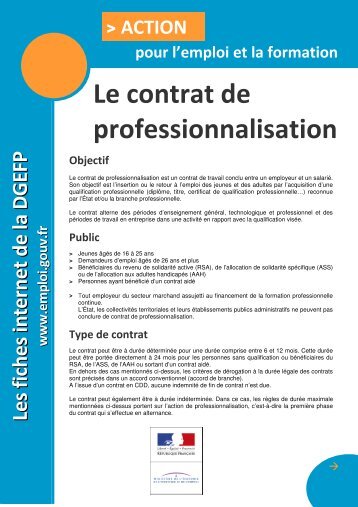 Le contrat de professionnalisation - FIORE-Corse