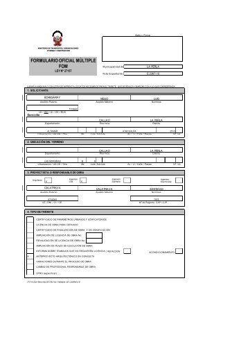 formulario oficial mÃºltiple fom - municipalidad distrital de la perla