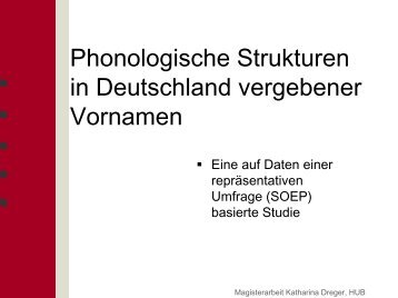 Phonologische Strukturen von Vornamen - Institut für deutsche ...