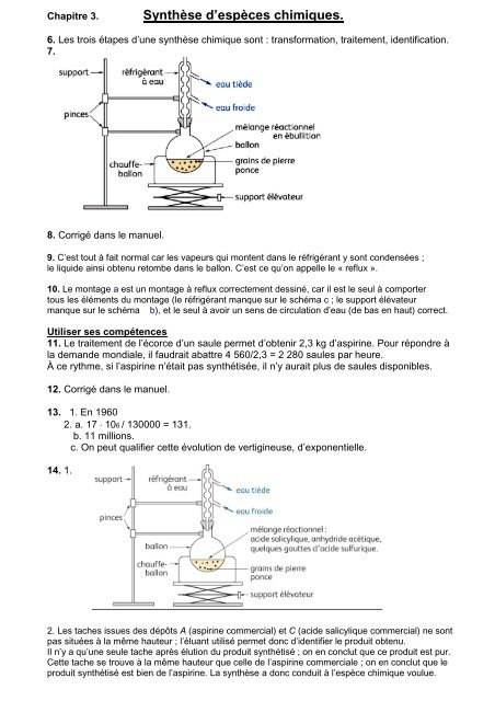 Ch3. SynthÃ¨ses. Exercices