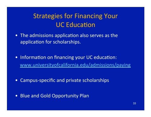 Navigating the UC Admission Process - Bishop O'Dowd High School