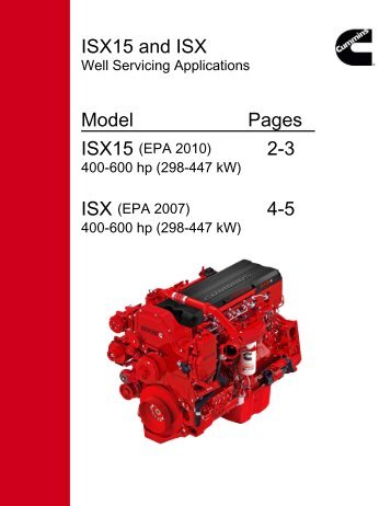 ISX15 and ISX Model Pages 2-3 4-5 - Cummins Engines
