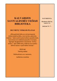 2013 metÃ…Â³ veiklos planas - Kalvarijos savivaldybÃ„Â—s vieÃ…Â¡oji biblioteka