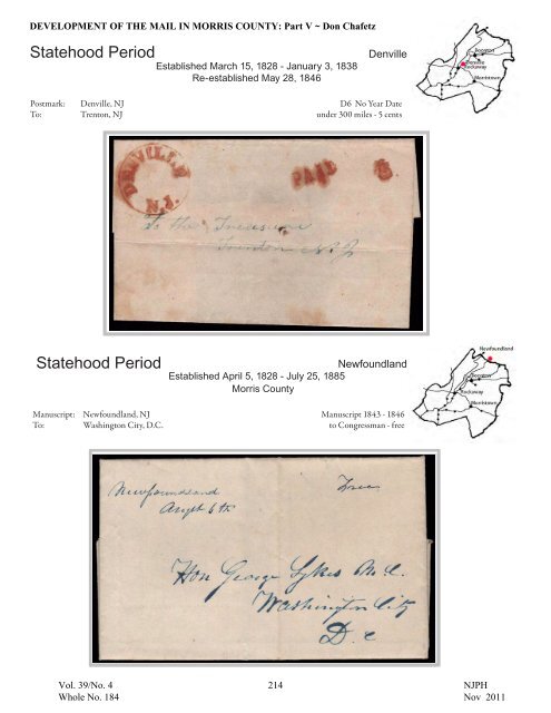 NJPH - New Jersey Postal History Society