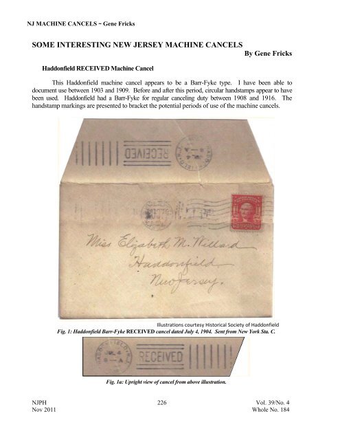 NJPH - New Jersey Postal History Society