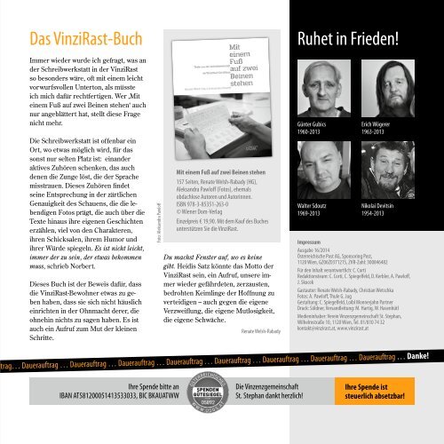 Aktuelle Ausgabe unserer Zeitung Mittendrin (Jänner 2014) als PDF.