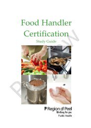 Food Handler Certification Study Guide - Sample - Region of Peel