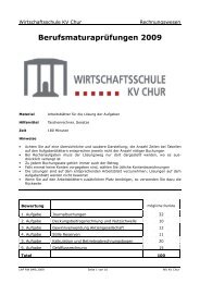 2009 LAP RW M-Profil Aufgaben - Wirtschaftsschule KV Chur