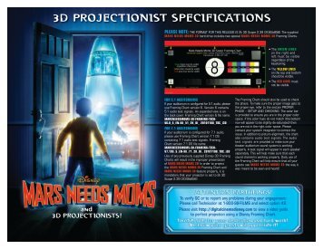 3d projectionist specifications - Disney Digital Cinema Portal ...