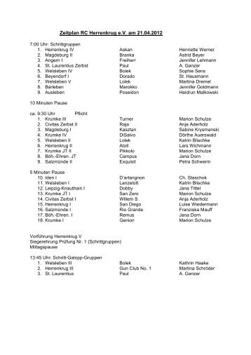 Zeitplan RC Herrenkrug eV am 21.04.2012 - Voltigieren in Sachsen ...