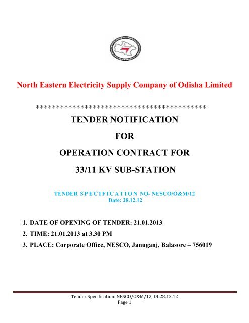 NORTH EASTERN ELECTRICITY SUPPLY COMPANY OF ... - Nesco