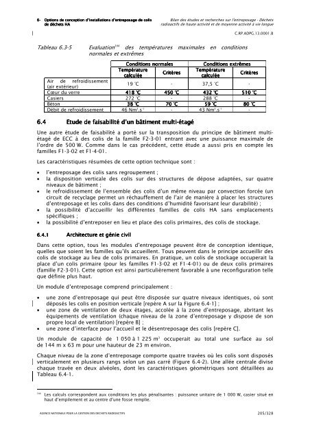 Bilan des Ã©tudes et recherches sur l'entreposage