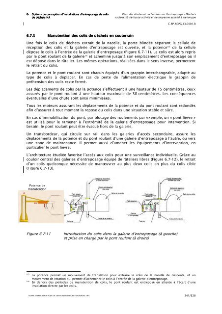 Bilan des Ã©tudes et recherches sur l'entreposage