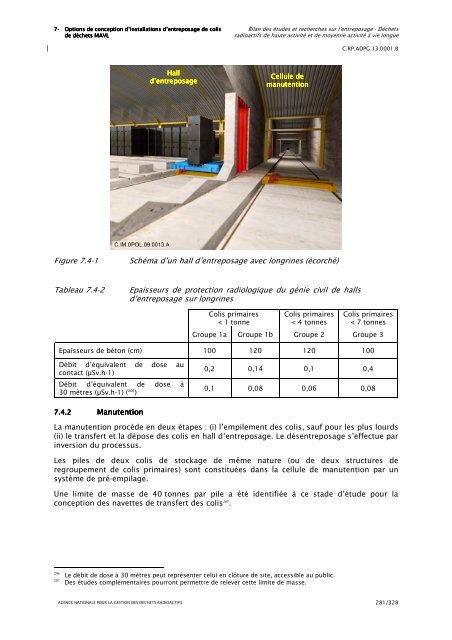 Bilan des Ã©tudes et recherches sur l'entreposage