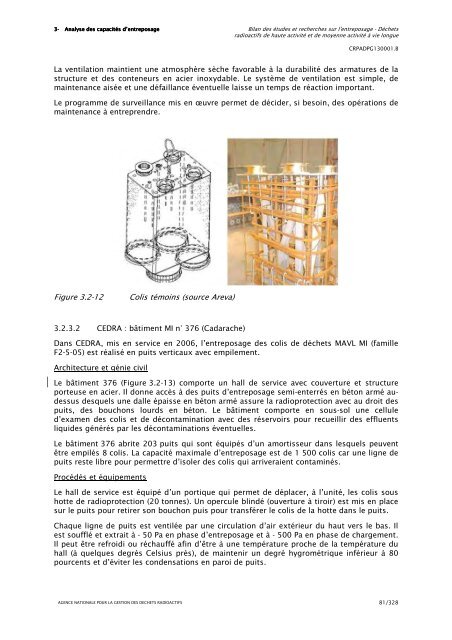 Bilan des Ã©tudes et recherches sur l'entreposage