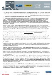 FCB03 post-BH FF Championship Information - British Formula Ford