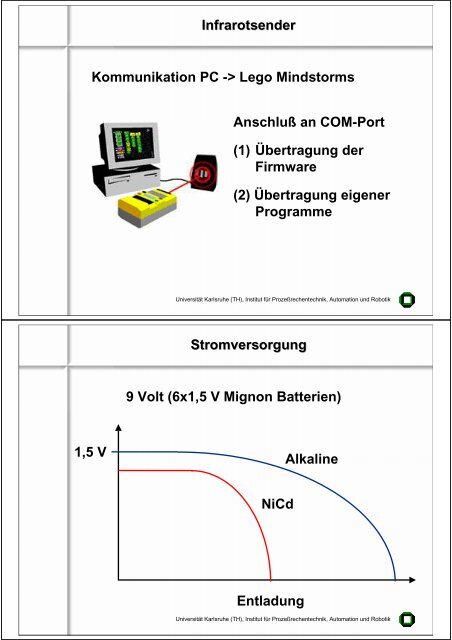 Programmierung der Lego Mindstorms Roboter