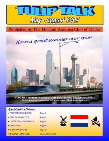 TT may-summer 2007.pub - Holland-America Club of Dallas