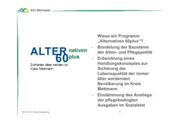 Alternativen 60 plus - Kreis Mettmann