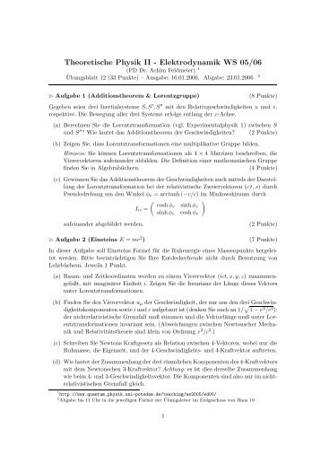 Theoretische Physik II - Elektrodynamik WS 05/06