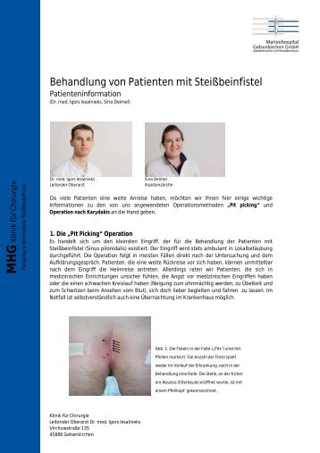 Behandlung von Patienten mit Steißbeinfistel - St. Augustinus ...