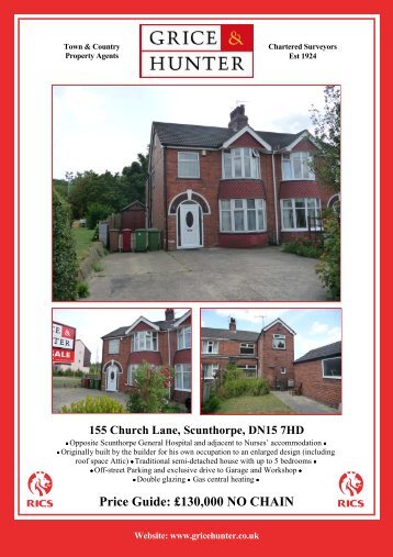 130000 NO CHAIN 155 Church Lane, Scunthorpe ... - Grice & Hunter