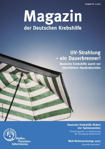 UV-Strahlung – ein Dauerbrenner! - Deutsche Krebshilfe eV