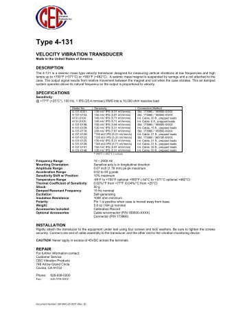 4-131 Operations Manual - CEC Vibration Products